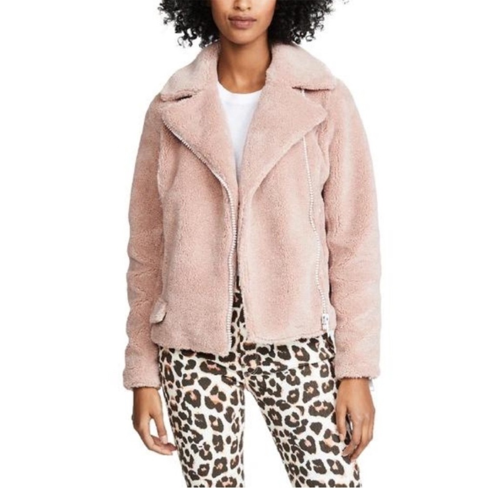 MOTHER The Mini Pocket Rider Jacket in Tough Girl Blush Size Small